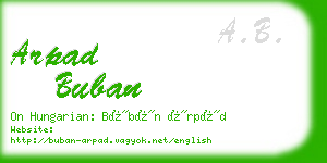 arpad buban business card